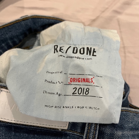 Re/Done Comfort Stretch High Rise Ankle Crop Jeans - Picture 7 of 8